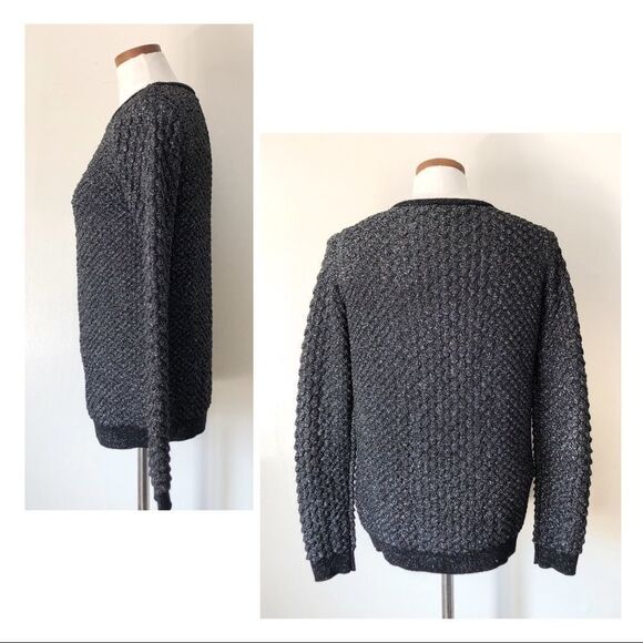 & Other Stories Crewneck textured Metallic sweater XS preowned - Picture 6 of 6
